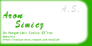 aron simicz business card